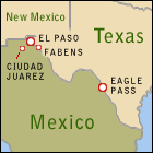 Landamæri Texas og Mexikó El Paso og Juarez